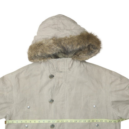 Mens UK Size L Quiksilver Beige Parka Coat