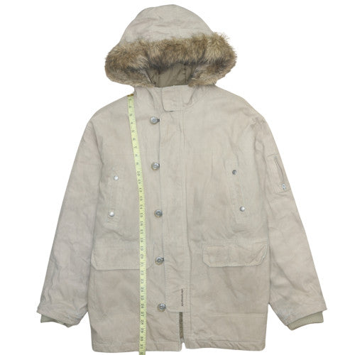 Mens UK Size L Quiksilver Beige Parka Coat