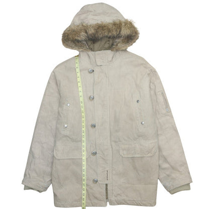 Mens UK Size L Quiksilver Beige Parka Coat
