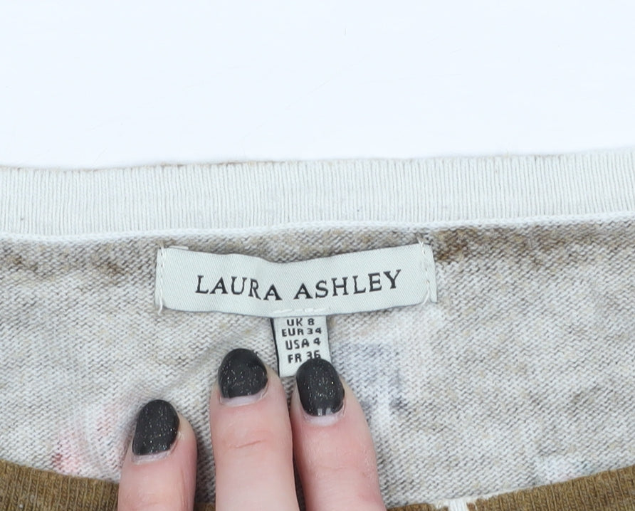 Womens UK Size 8 Laura Ashley Brown Pullover Jumper
