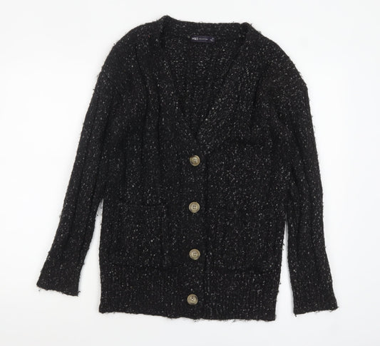 Womens UK Size XS Marks and Spencer Black Cardigan Jumper