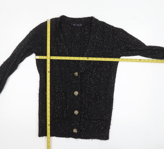 Womens UK Size XS Marks and Spencer Black Cardigan Jumper