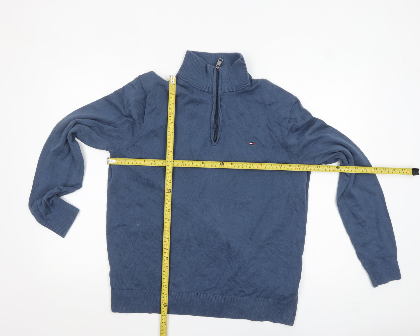 Mens UK Size XL Tommy Hilfiger Blue 1/2 Zip Jumper