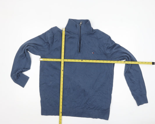 Mens UK Size XL Tommy Hilfiger Blue 1/2 Zip Jumper