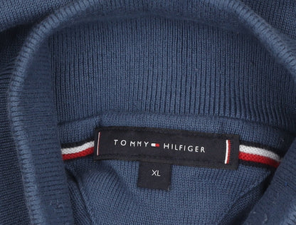 Mens UK Size XL Tommy Hilfiger Blue 1/2 Zip Jumper
