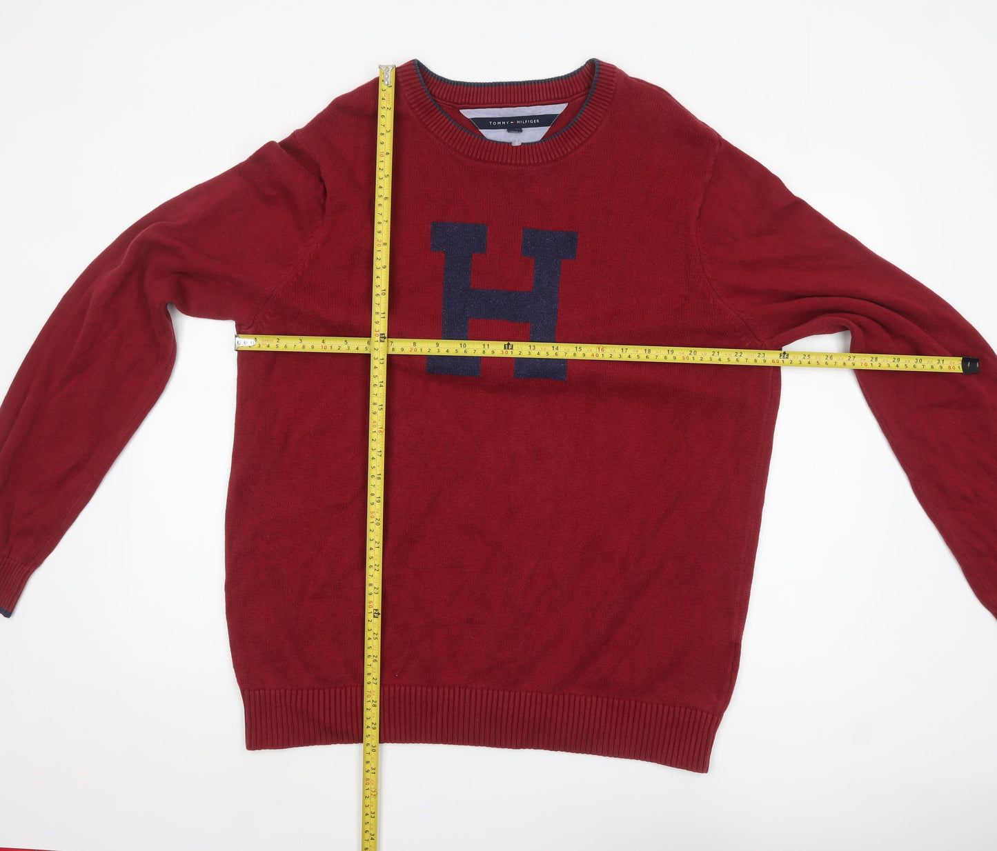 Mens UK Size 2XL Tommy Hilfiger Red Pullover Jumper