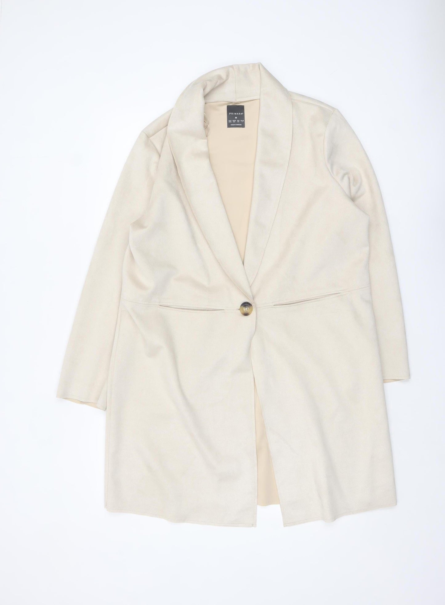 Womens UK Size M Primark Beige Overcoat