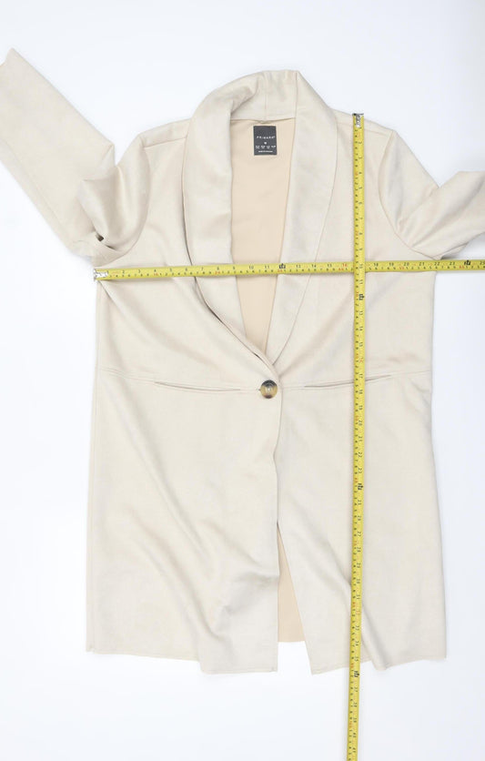 Womens UK Size M Primark Beige Overcoat