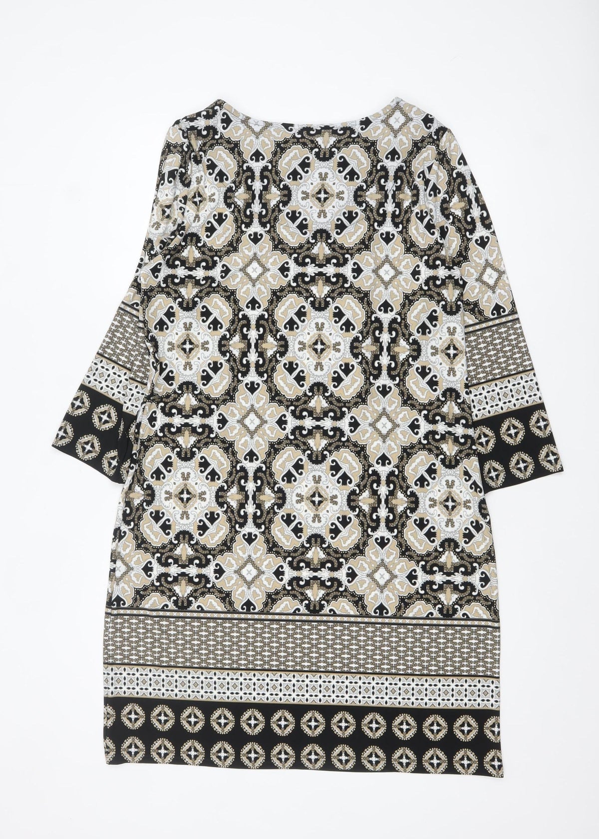 Roman Womens Multicoloured Geometric Shift Dress Size 14