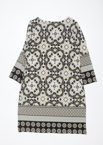 Roman Womens Multicoloured Geometric Shift Dress Size 14