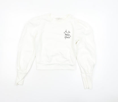 Womens UK Size 6 Miss Selfridge White Pullover Sweatshirt