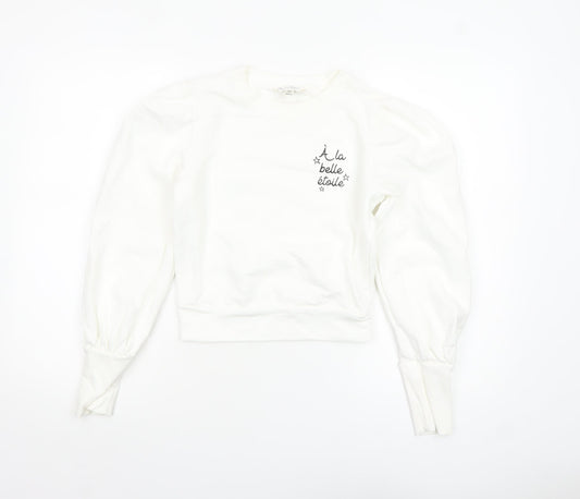 Womens UK Size 6 Miss Selfridge White Pullover Sweatshirt