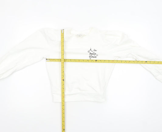 Womens UK Size 6 Miss Selfridge White Pullover Sweatshirt