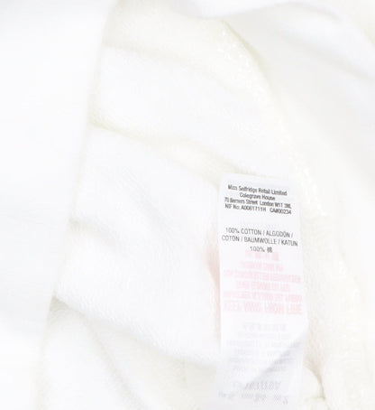 Womens UK Size 6 Miss Selfridge White Pullover Sweatshirt
