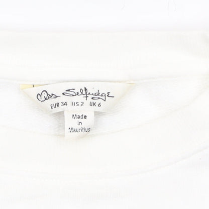 Womens UK Size 6 Miss Selfridge White Pullover Sweatshirt