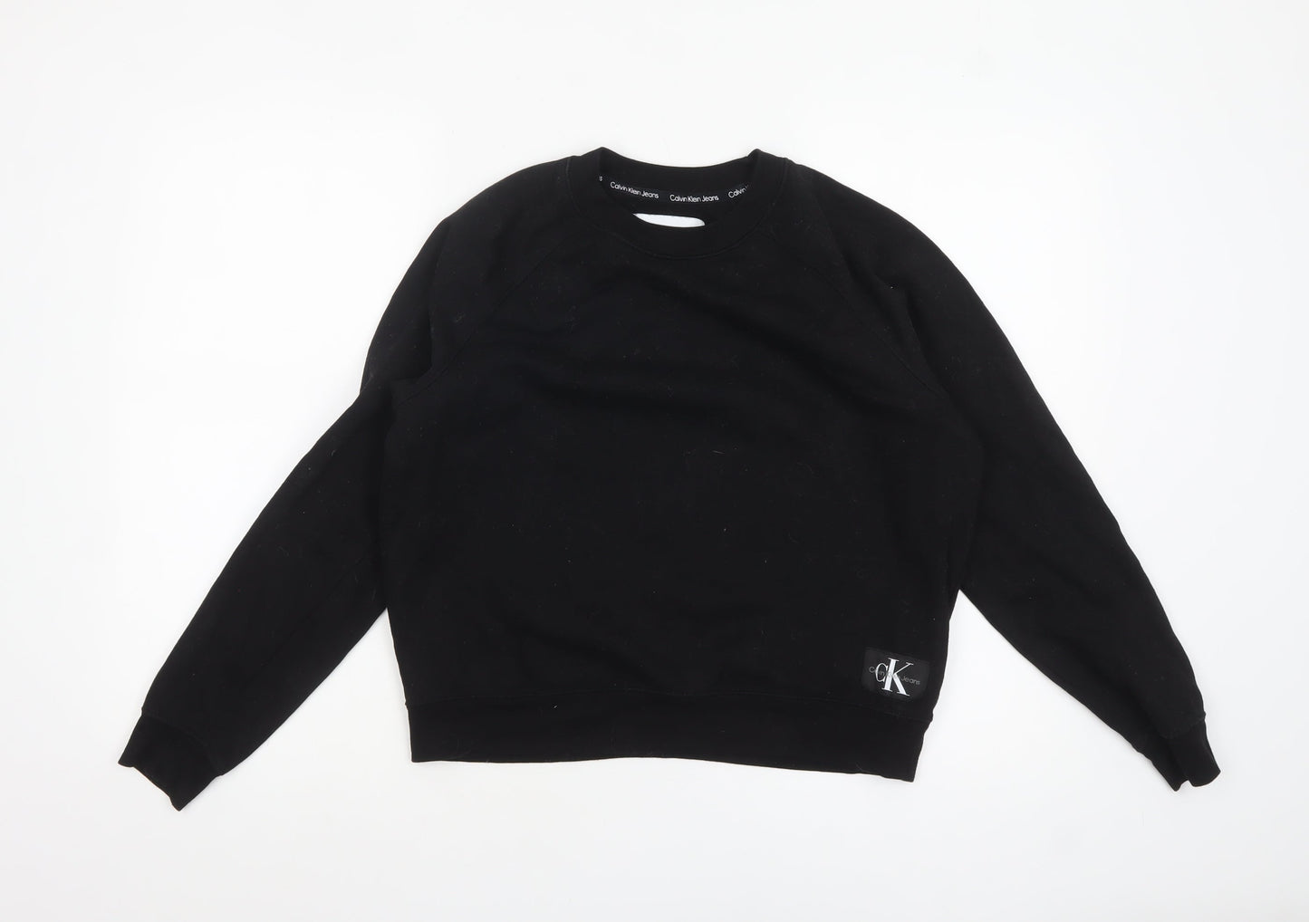 Womens UK Size M Calvin Klein Jeans Black Pullover Sweatshirt