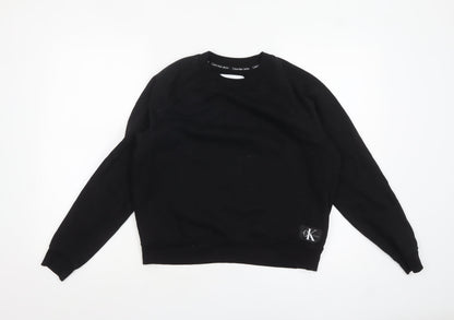 Womens UK Size M Calvin Klein Jeans Black Pullover Sweatshirt