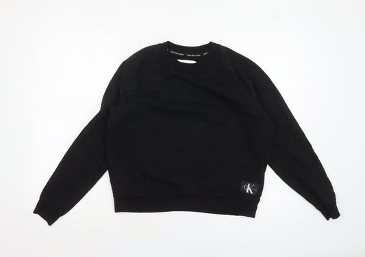 Womens UK Size M Calvin Klein Jeans Black Pullover Sweatshirt