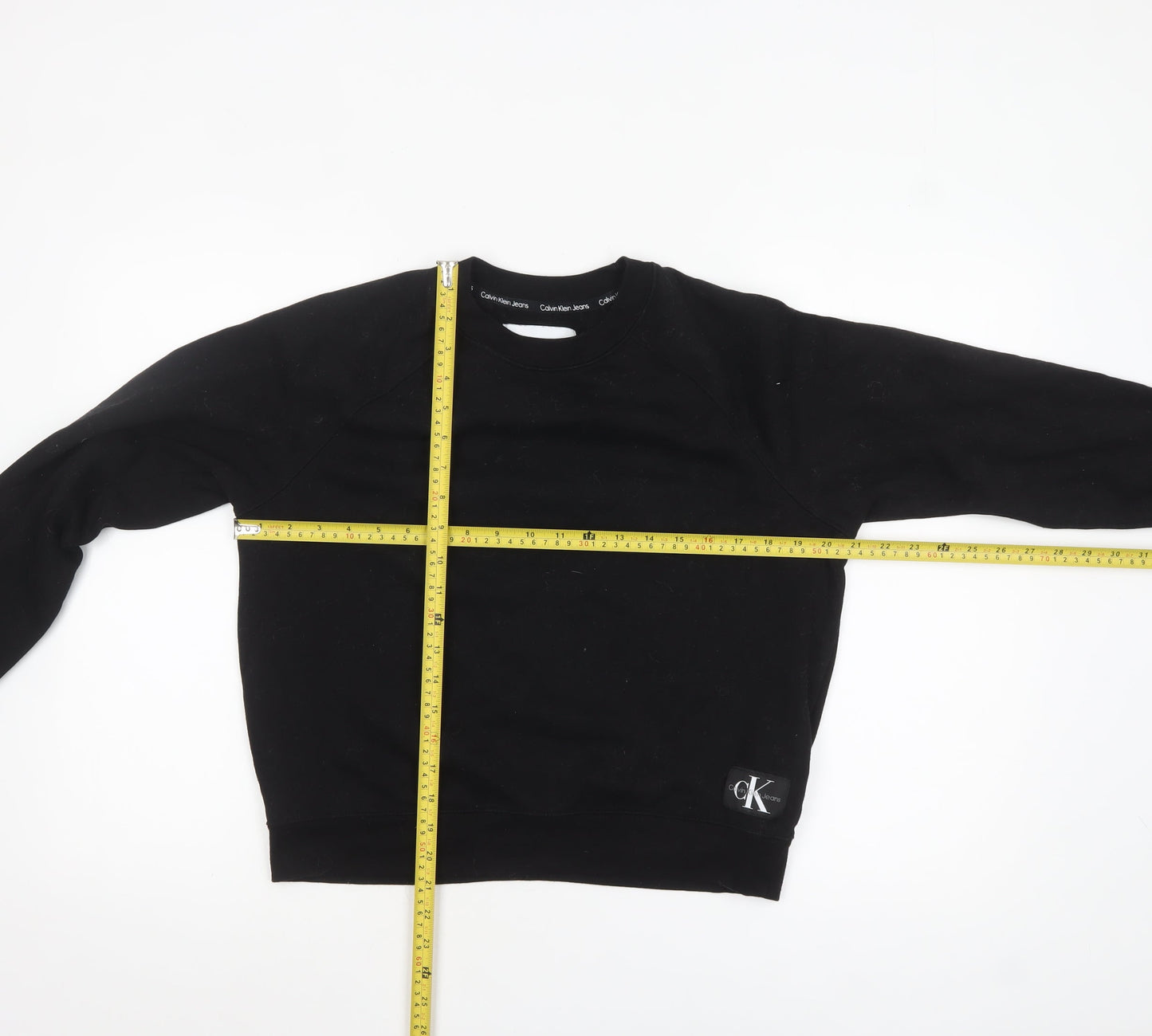 Womens UK Size M Calvin Klein Jeans Black Pullover Sweatshirt