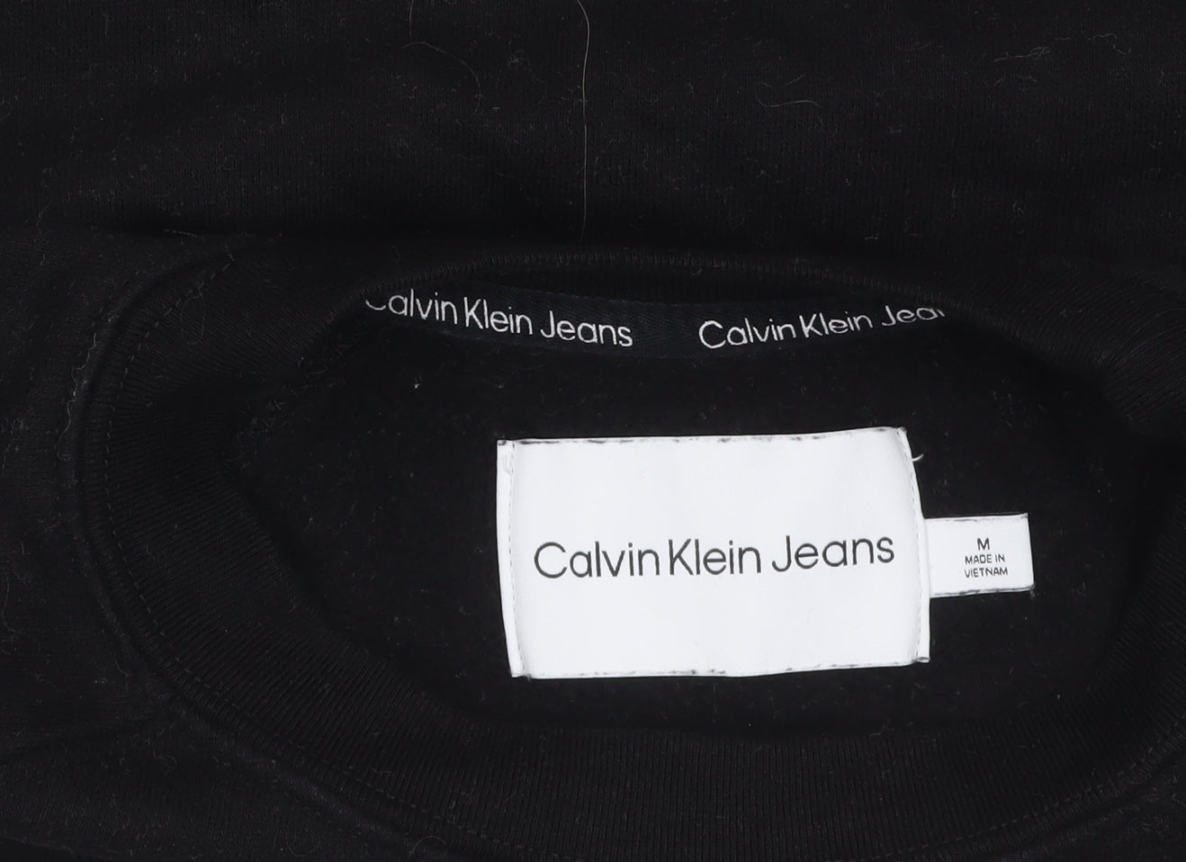 Womens UK Size M Calvin Klein Jeans Black Pullover Sweatshirt