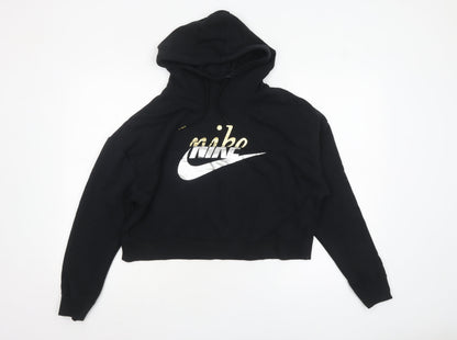 Womens UK Size M Nike Black Pullover Hoodie