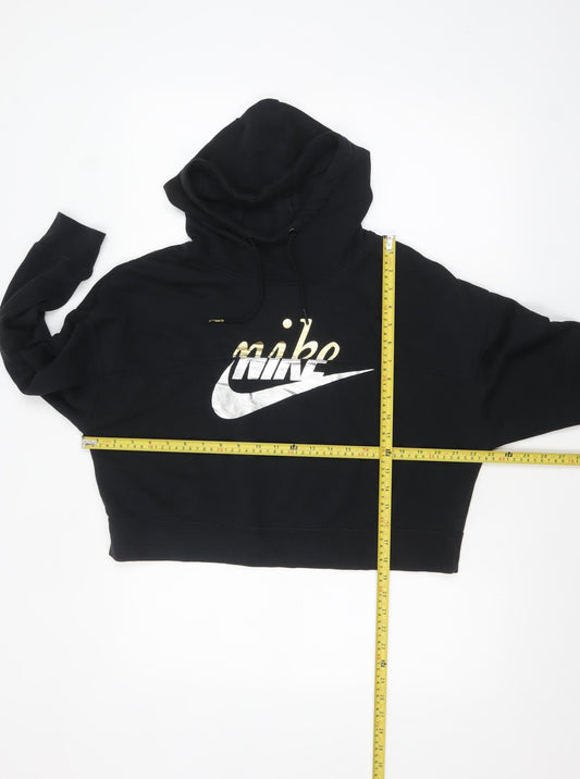 Womens UK Size M Nike Black Pullover Hoodie