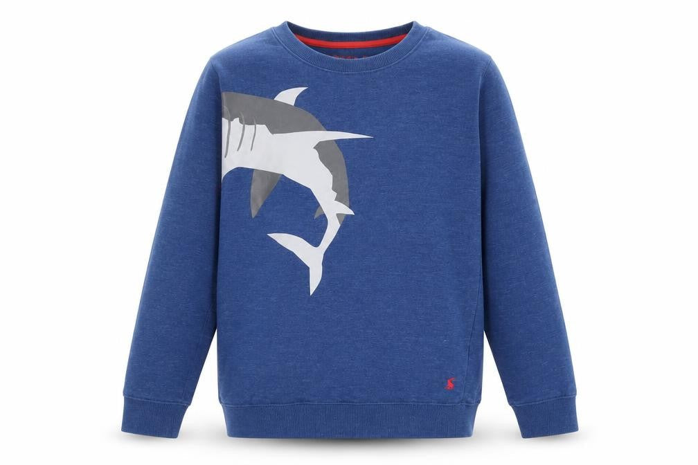 Joules Boys Blue Shark Graphic Pullover Sweatshirt 11-12 Years