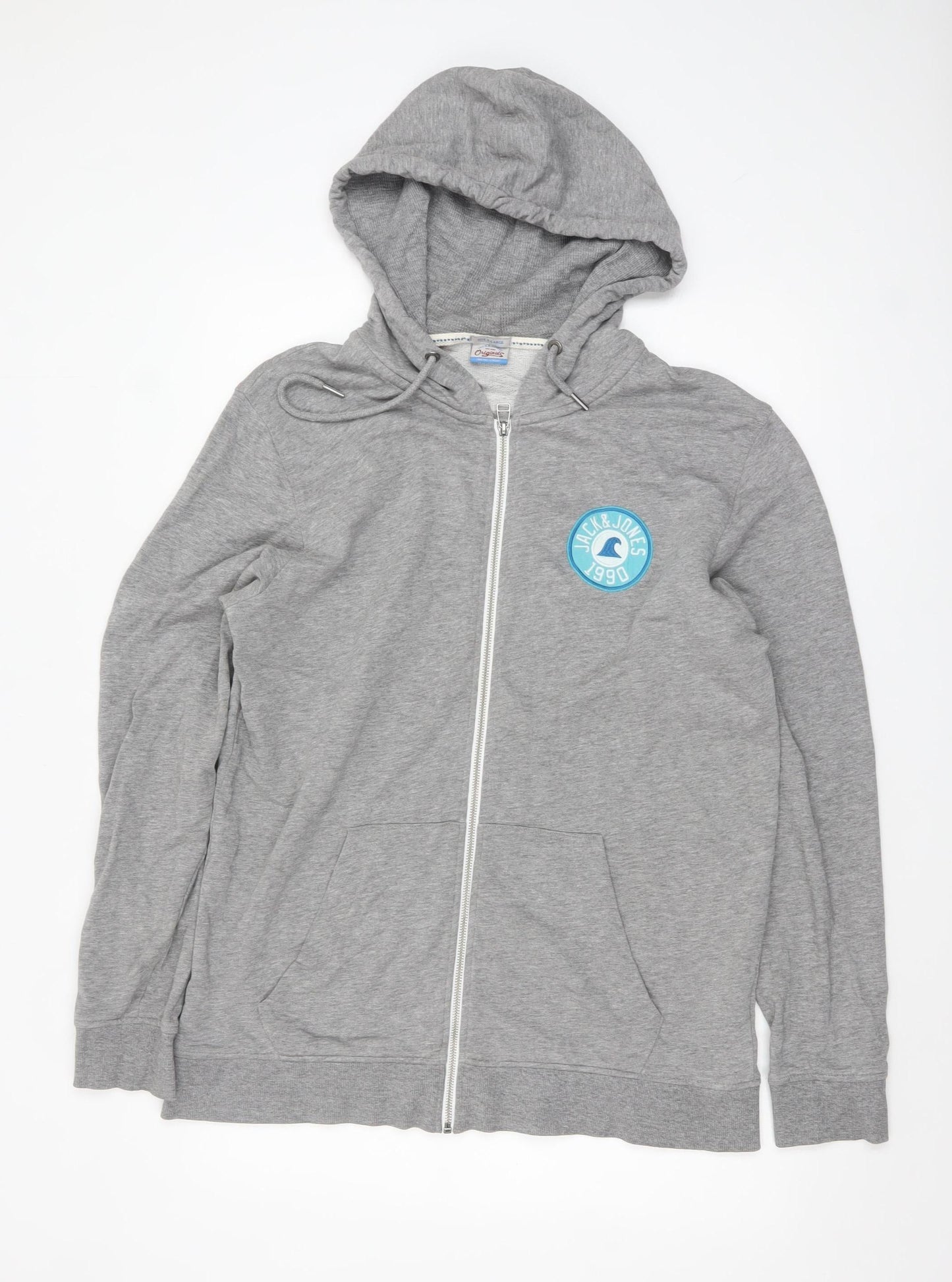 Mens UK Size XL JACK & JONES Grey Full Zip Hoodie