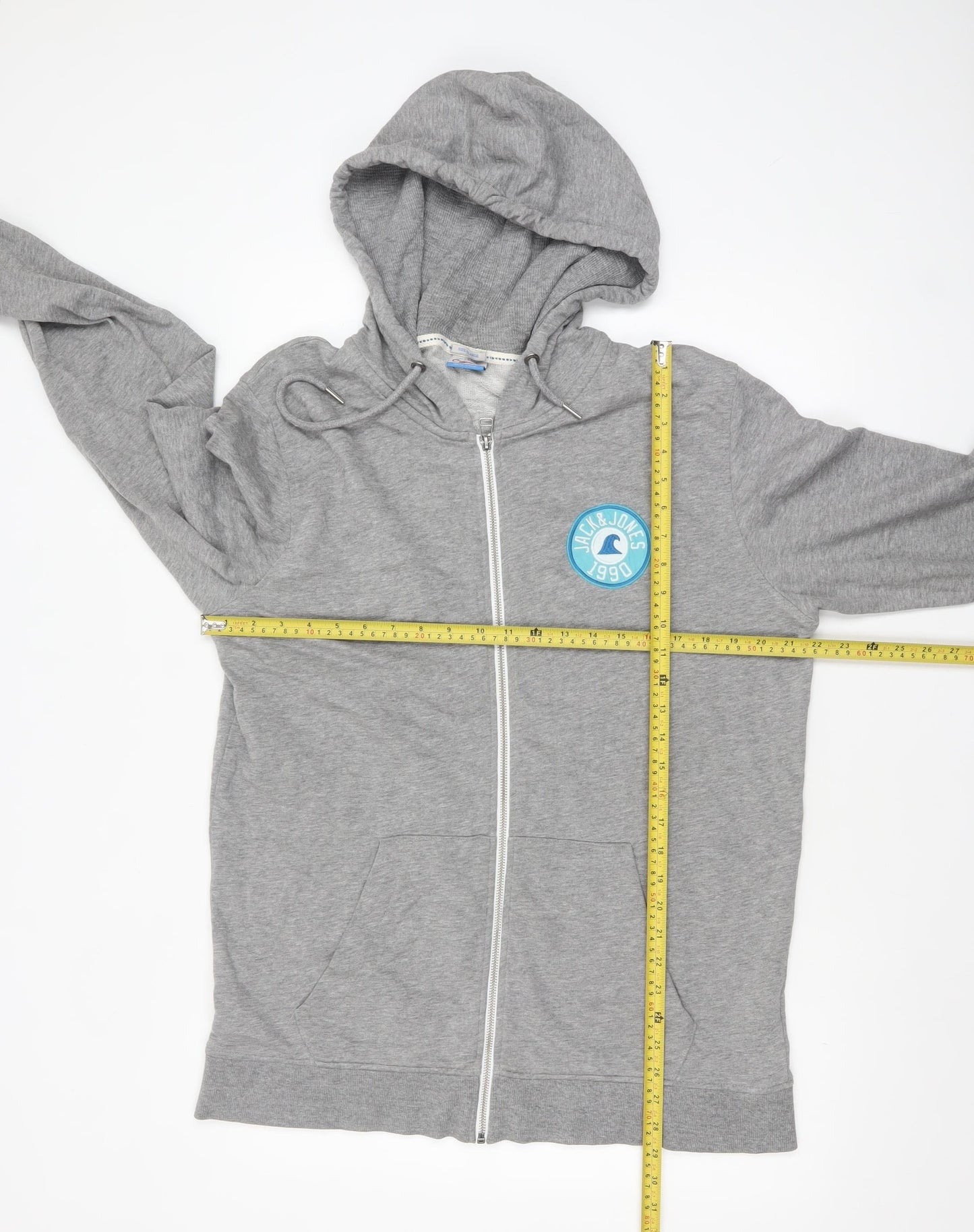 Mens UK Size XL JACK & JONES Grey Full Zip Hoodie