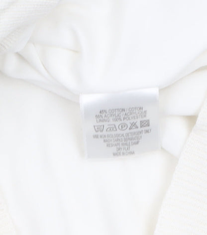 Womens UK Size 10 Green Lamb Ivory 1/2 Zip Jumper