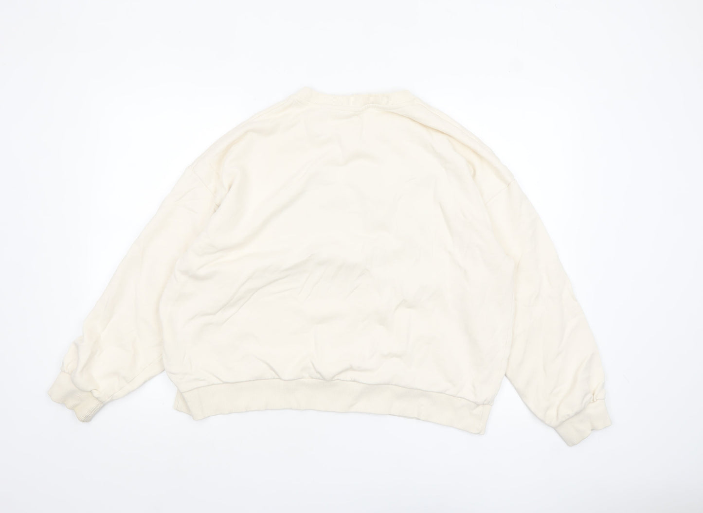 Womens UK Size XL Pull & Bear Beige Pullover Sweatshirt
