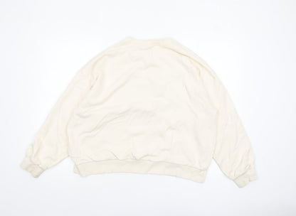 Womens UK Size XL Pull & Bear Beige Pullover Sweatshirt