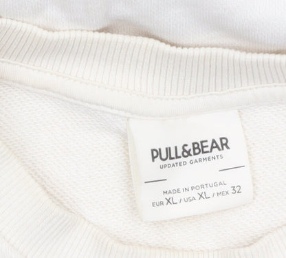 Womens UK Size XL Pull & Bear Beige Pullover Sweatshirt