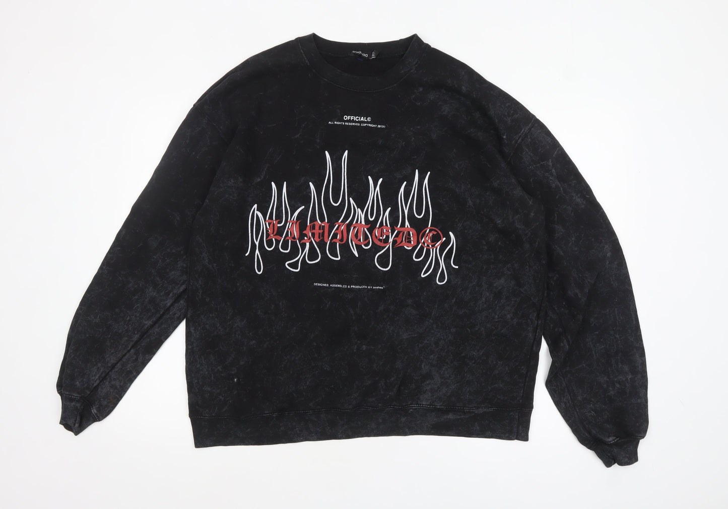 Womens UK Size 20/22 Boohoo Black Pullover Sweatshirt