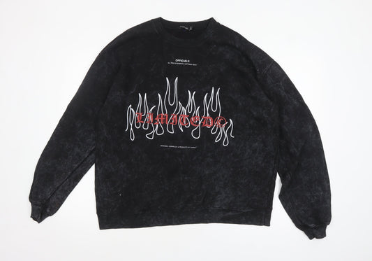 Womens UK Size 20/22 Boohoo Black Pullover Sweatshirt