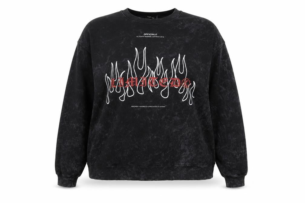 Womens UK Size 20/22 Boohoo Black Pullover Sweatshirt