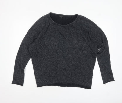 Topshop Women’s Black Long Sleeve Relaxed Fit Jersey Top Size 10