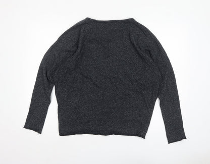 Topshop Women’s Black Long Sleeve Relaxed Fit Jersey Top Size 10