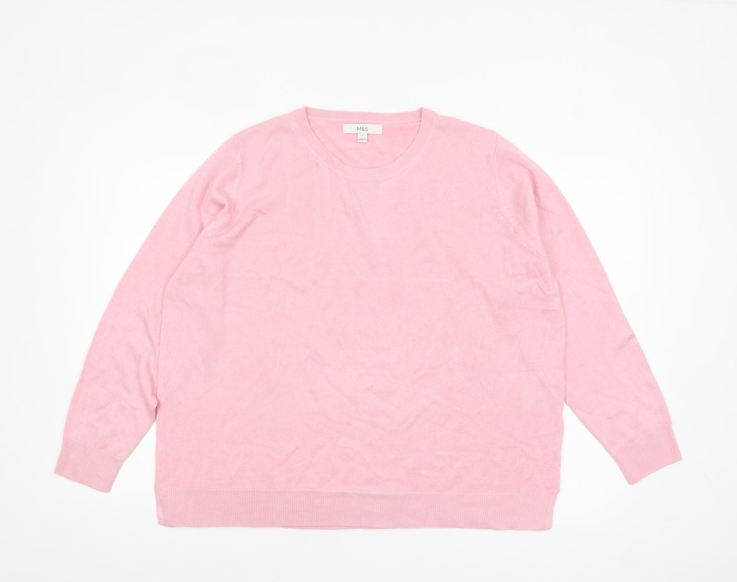 Womens UK Size 20 Marks and Spencer Pink Pullover Jumper