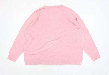 Womens UK Size 20 Marks and Spencer Pink Pullover Jumper