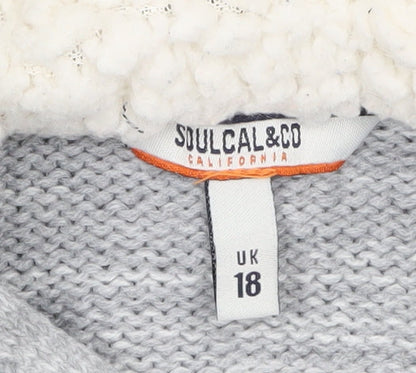 Womens UK Size 18 SoulCal & Co Grey Cardigan Jumper