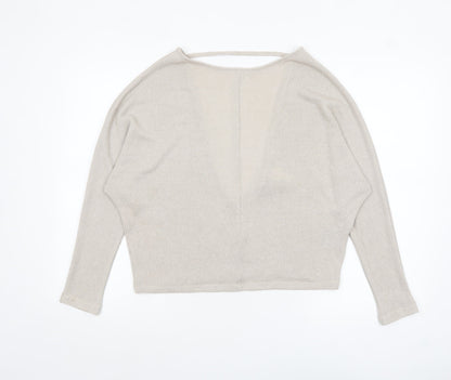 Womens UK Size S H&M Beige Cropped Blouse