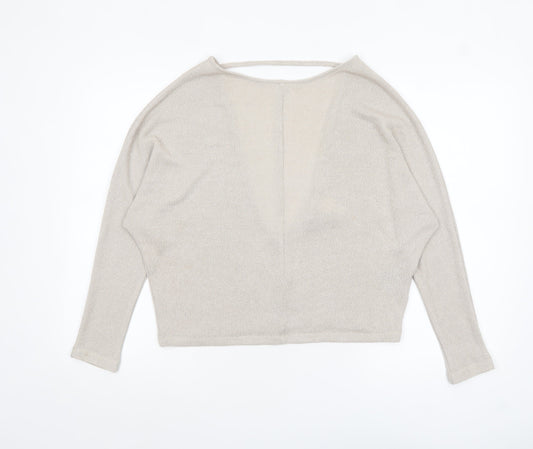 Womens UK Size S H&M Beige Cropped Blouse