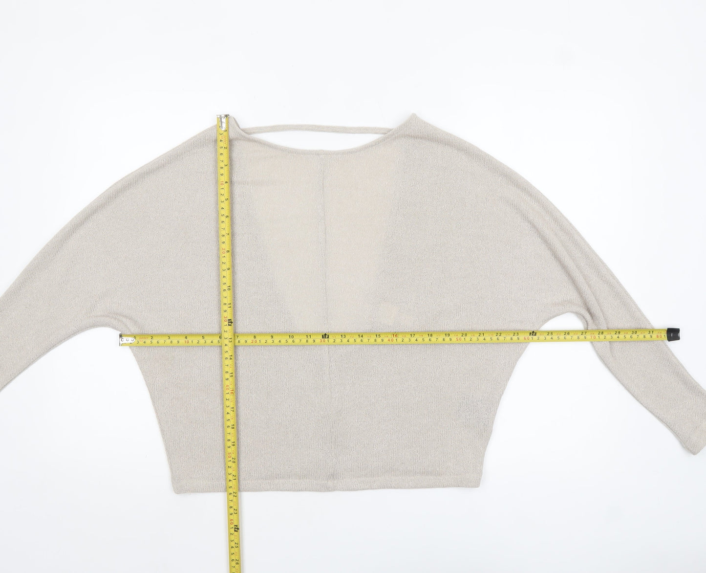 Womens UK Size S H&M Beige Cropped Blouse
