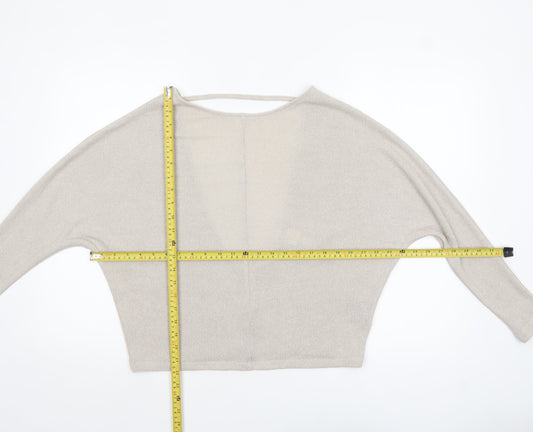 Womens UK Size S H&M Beige Cropped Blouse