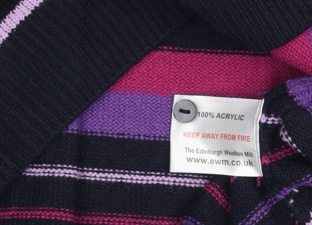 ISLE Womens Plus Size 22-24 Multicoloured Striped V-Neck Jumper