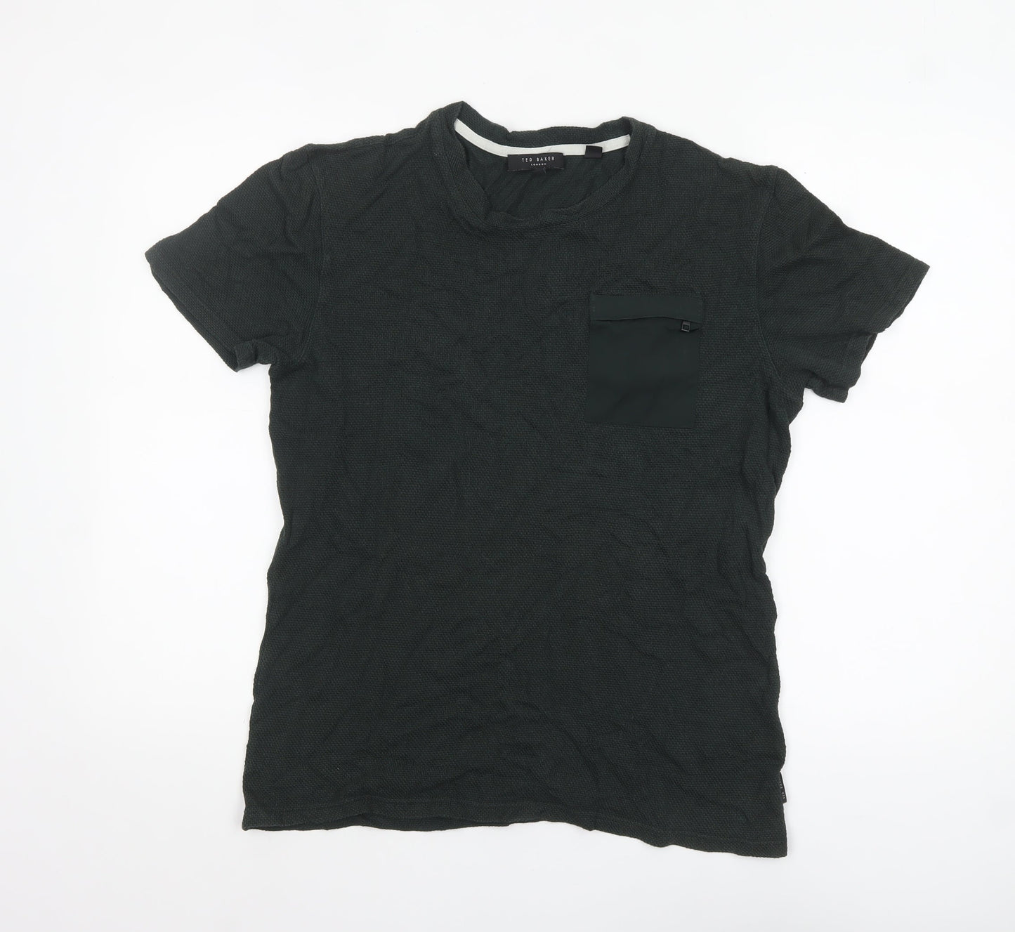 Ted Baker Men's Green Short Sleeve Crew Neck Cotton T-Shirt Size M