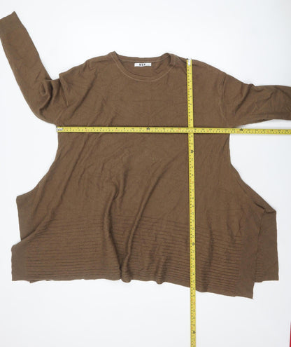 Womens UK Size S M&V Brown Tunic Jumper