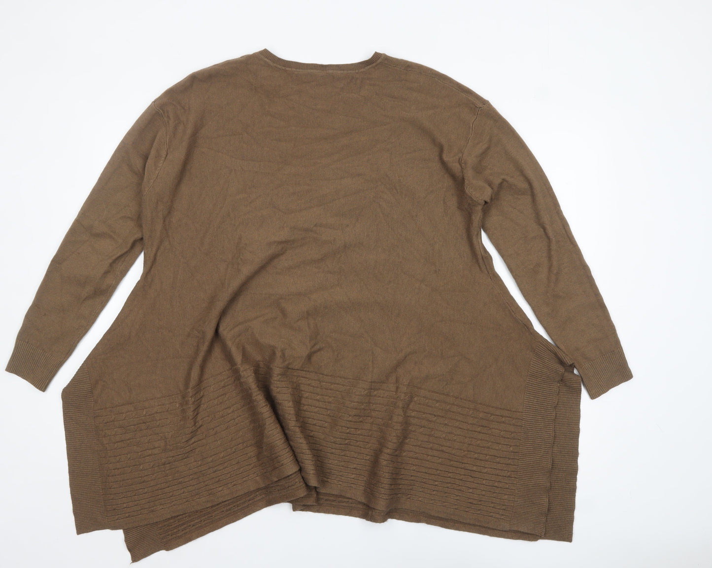 Womens UK Size S M&V Brown Tunic Jumper