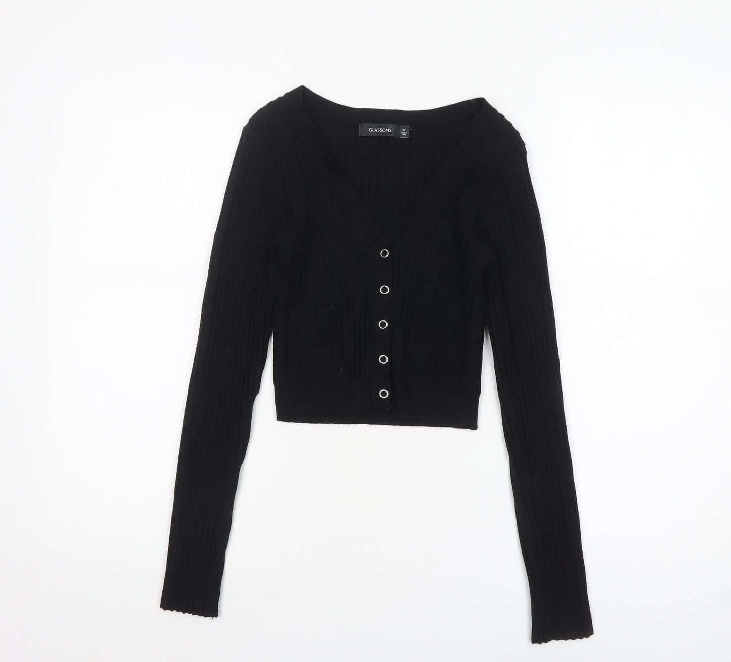 Womens UK Size M Glassons Black Cardigan Jumper